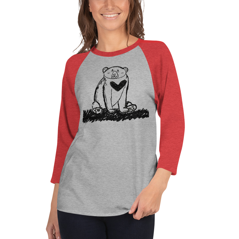 3/4 Sleeve Raglan Shirt Large Bear - Image 4