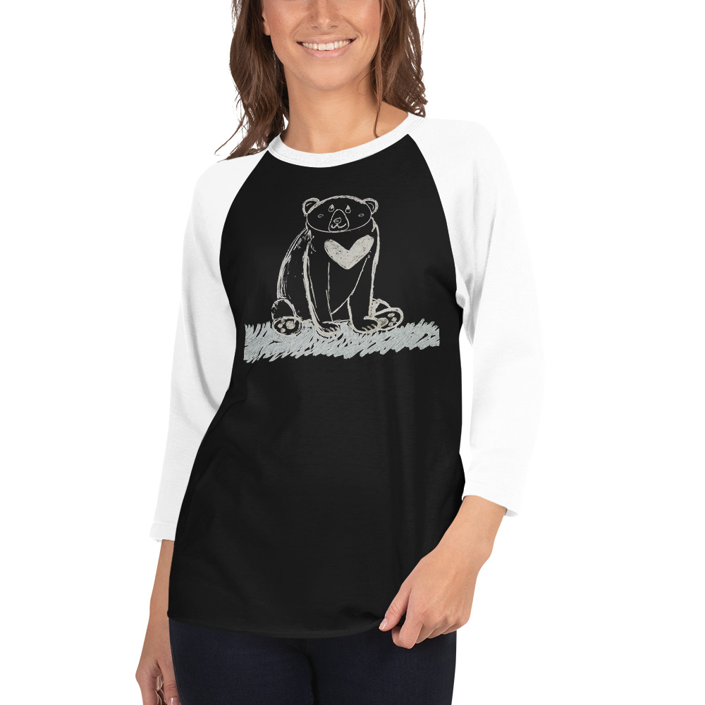 3/4 Sleeve Raglan Shirt Large Bear