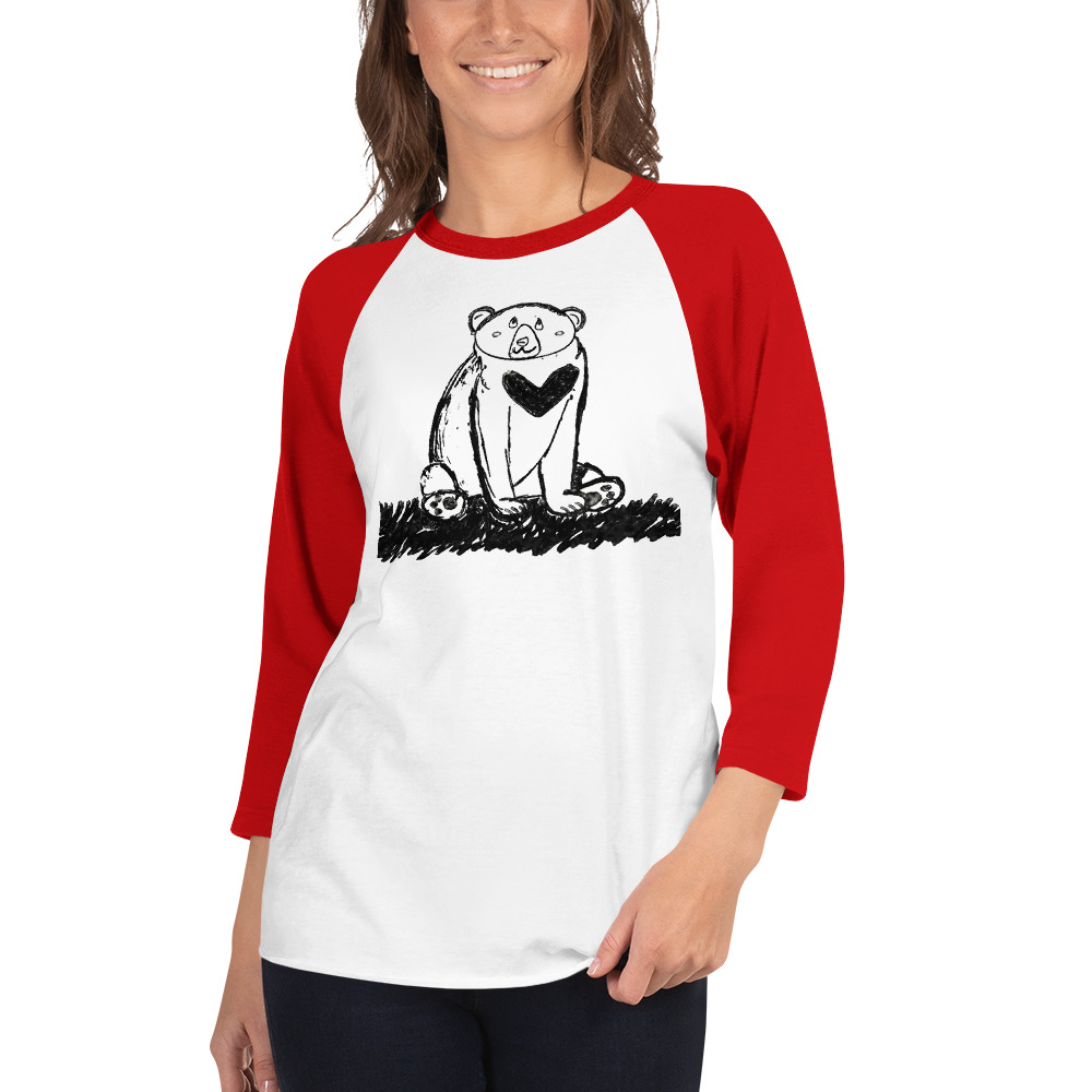 3/4 Sleeve Raglan Shirt Large Bear - Image 7