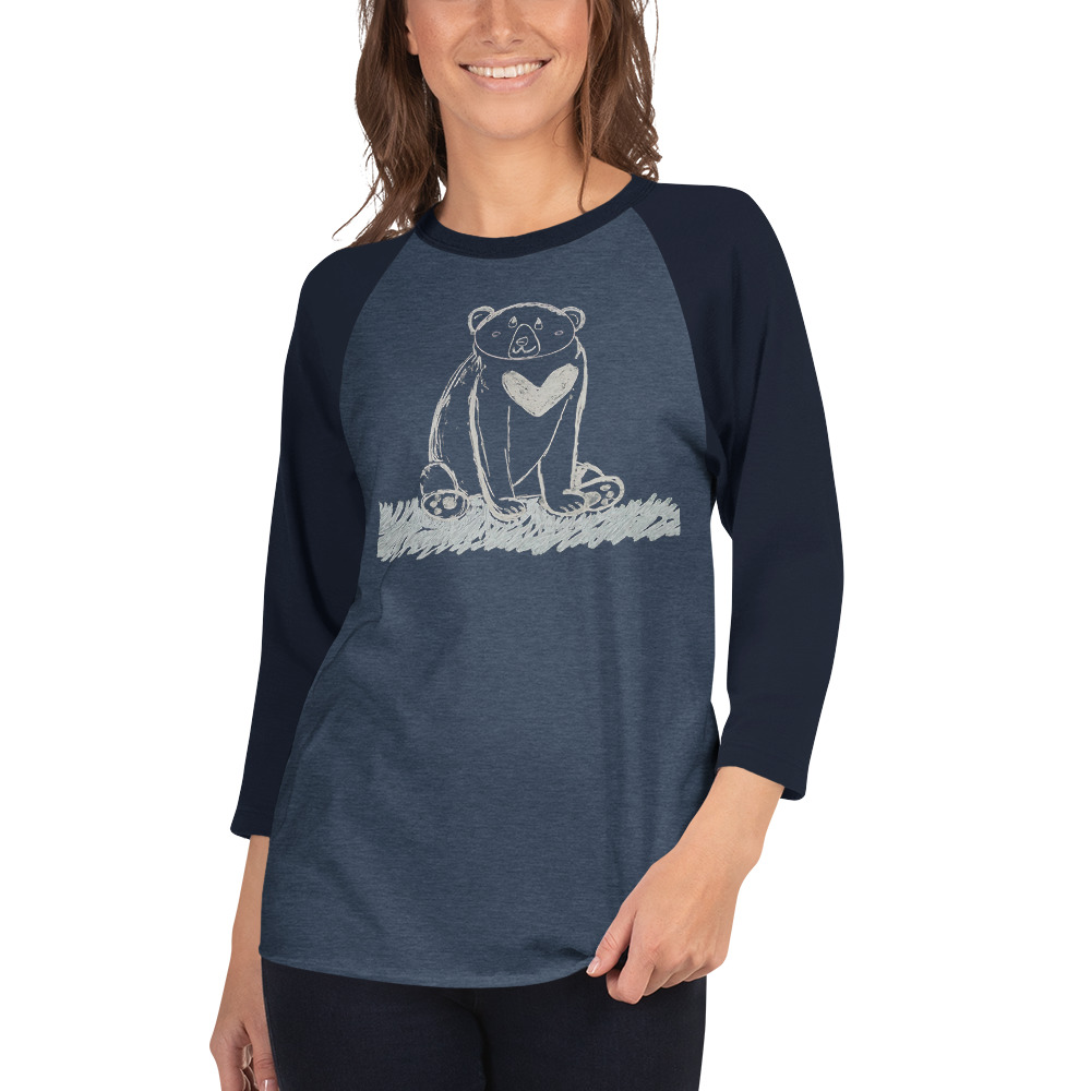 3/4 Sleeve Raglan Shirt Large Bear - Image 2