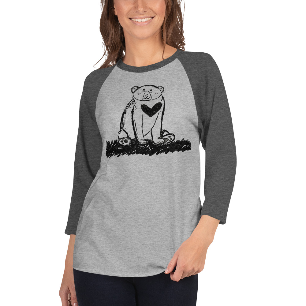 3/4 Sleeve Raglan Shirt Large Bear - Image 5