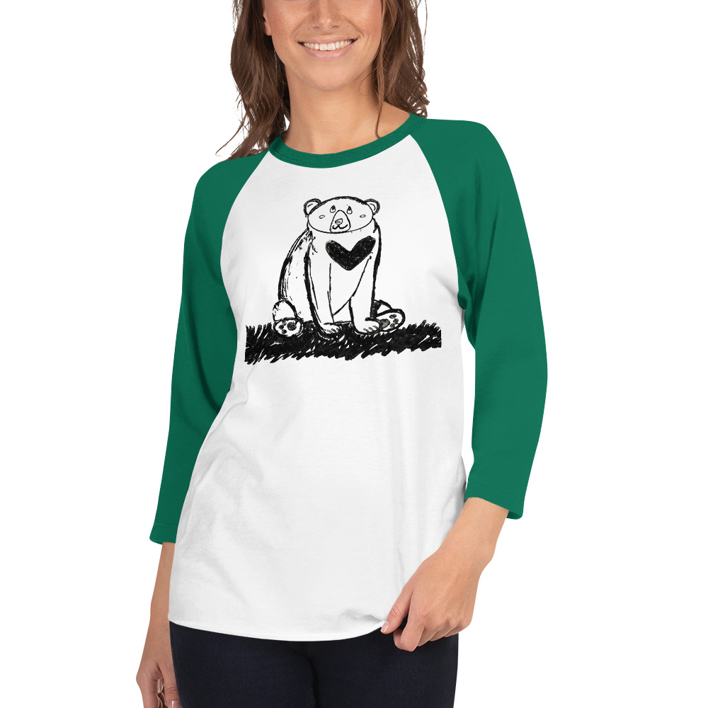 3/4 Sleeve Raglan Shirt Large Bear - Image 9