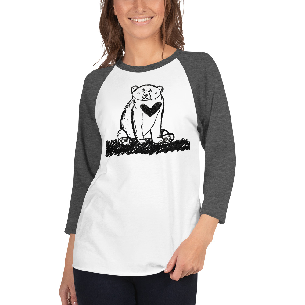 3/4 Sleeve Raglan Shirt Large Bear - Image 8