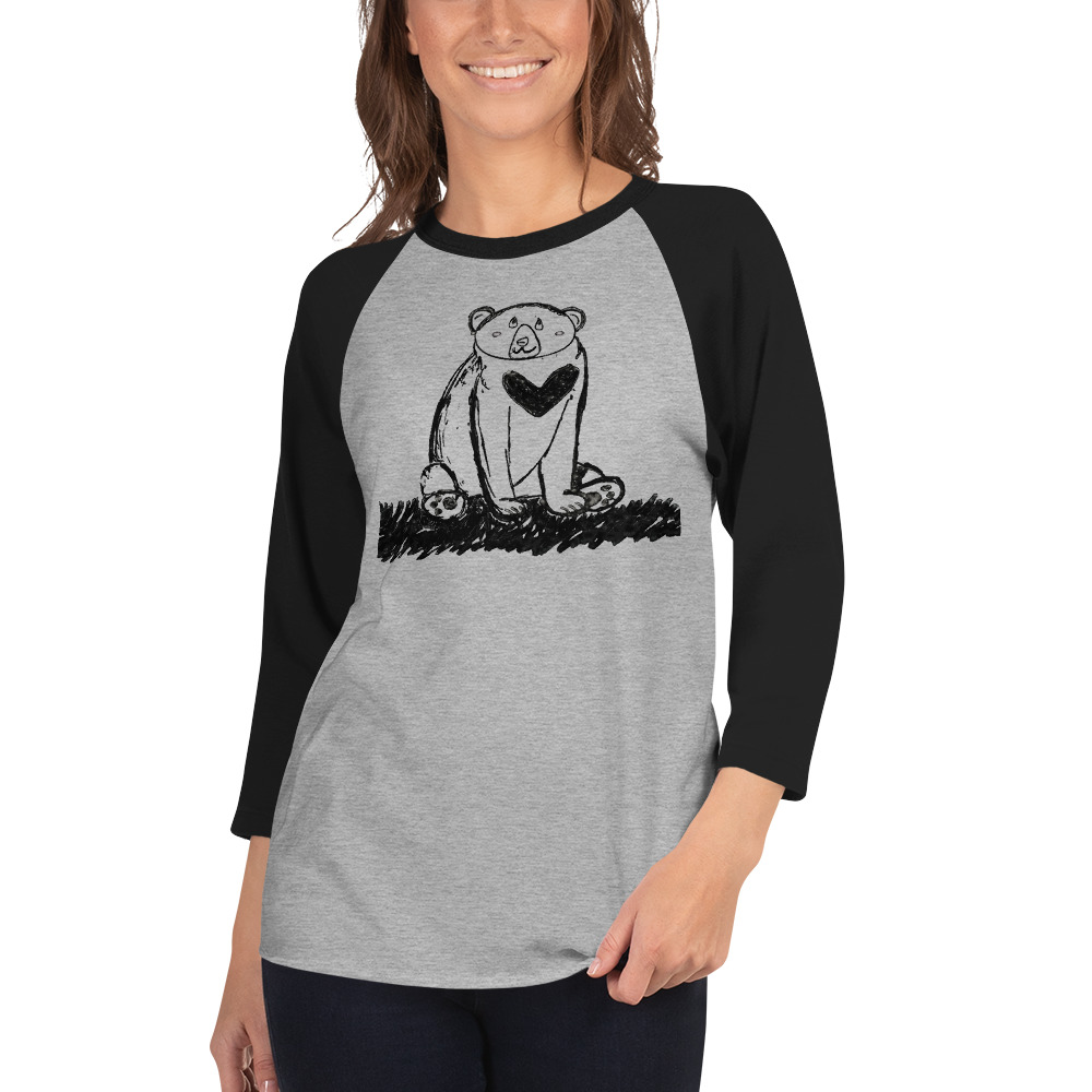 3/4 Sleeve Raglan Shirt Large Bear - Image 3